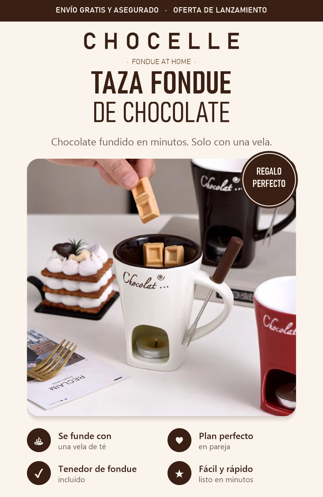 CHOCELLE taza fondue de chocolate